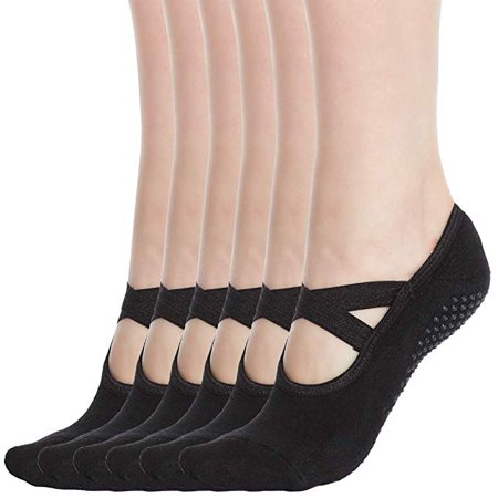 Ladies' Solid Color Backless Grip Socks Yoga Ankle Sports Socks Ladies'  Anti Slip Slippers Socks Mens Socks Size 13-15 Pack with Wombat Socks Large