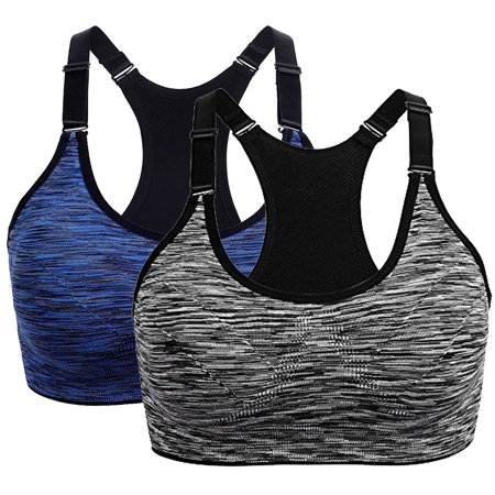 fvwitlyh Bras for Women Sports Bras Pack for Women 2PC Womens Back Sport  Bras Padded Strappy Cropped Bras For Yoga Workout Fitness Molded Sports Bra