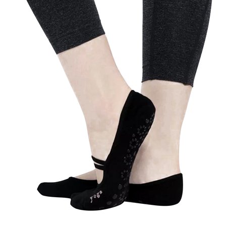 Gaiam All Grip Yoga Socks - Medium/Large - Black/Grey