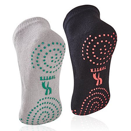 Gaiam Yoga Barre Socks - Non Slip Sticky Toe Grip Accessories for