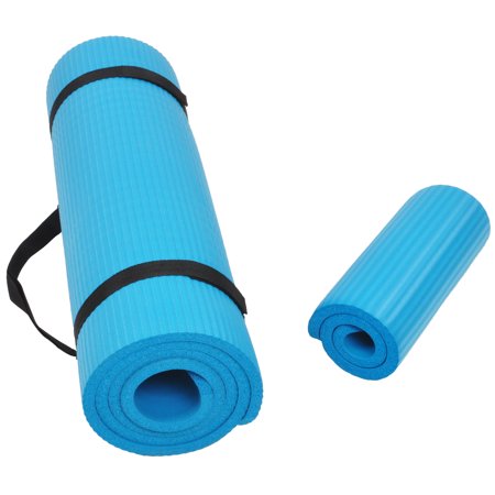 BalanceFrom GoYoga All-Purpose 1/2-Inch Extra Thick High Density Anti-Tear  Exercise Yoga Mat and Knee Pad with Carrying Strap